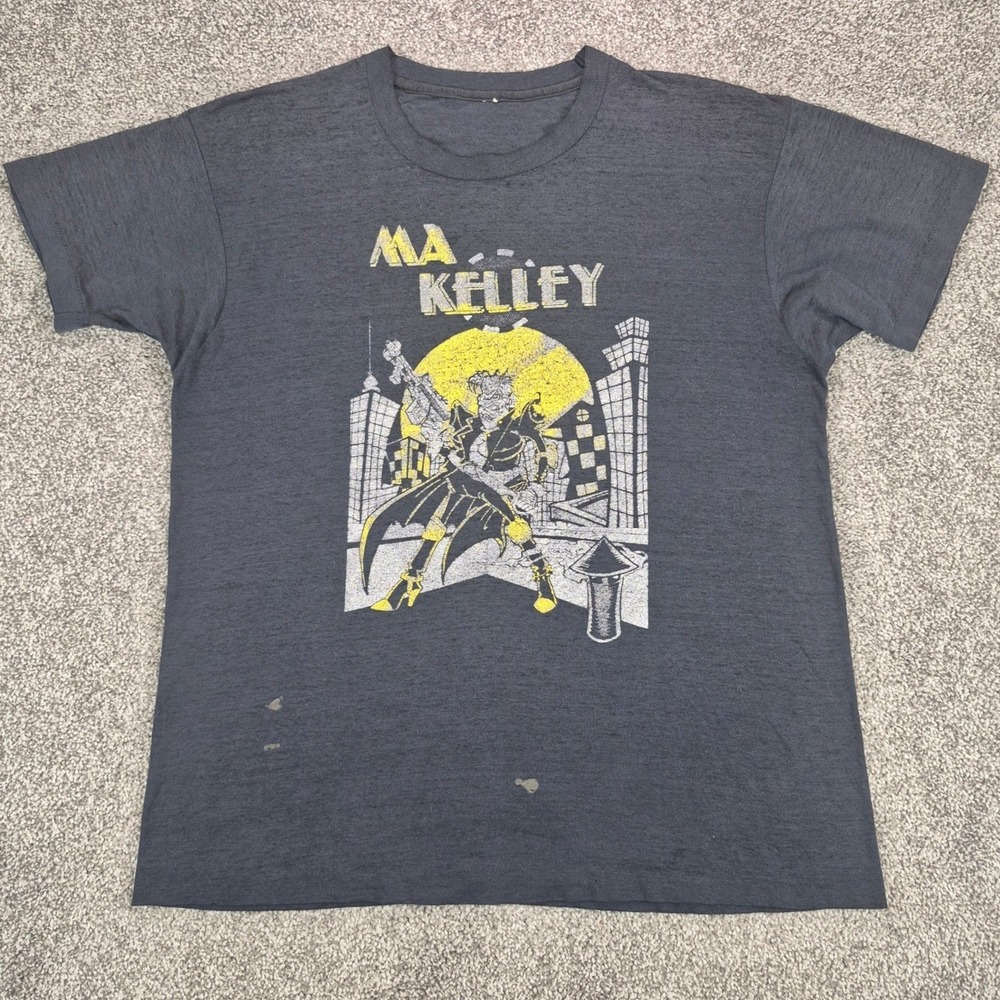Vintage 90s Ma Kelley T-Shirt Mens Large Single Stitch Band Tee Paper Thin